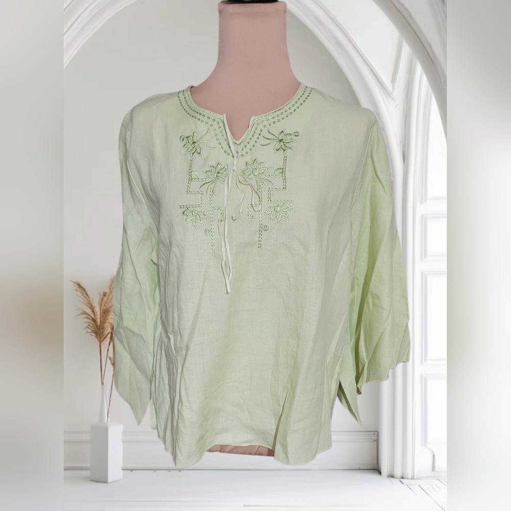 Light Green Embroidered Women's Top